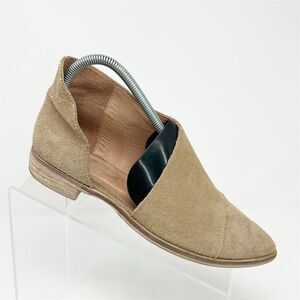 Free People Royale Flats Size 38.5 (US 8.5) Tan Brown Leather Cutout Pointed Toe